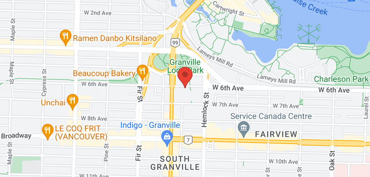 map of 601 1485 W 6TH AVENUE